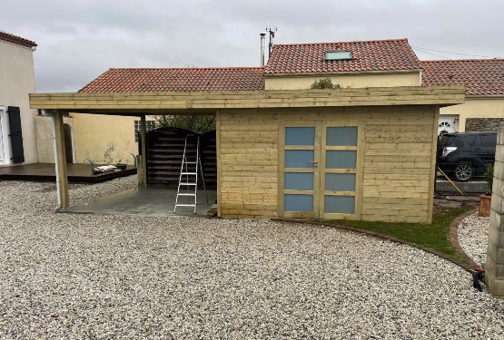 Abri de jardin en bois Toit Terrasse avec auvent
